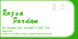 rozsa pordan business card